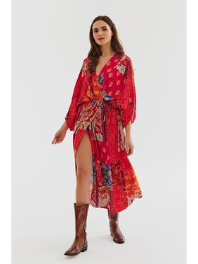NAOKO NAOKO Sukienka codzienna Boho Spirit Czerwony Regular Fit