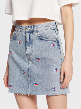 Tommy Jeans Tommy Jeans Farmer szoknya Mom DW0DW14837 Kék Regular Fit