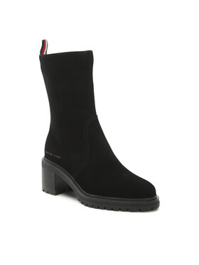Tommy Hilfiger Tommy Hilfiger Polokozačky Outdoor Mid Heel Boot FW0FW06620 Černá