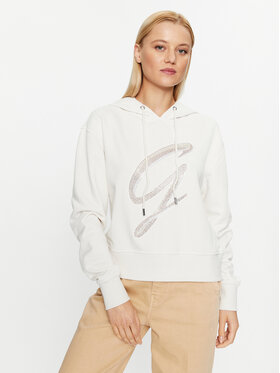 Guess Guess Majica dugih rukava W3BQ10 KBKM0 Écru Regular Fit