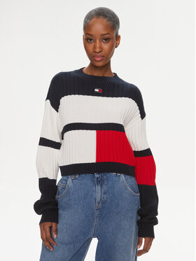 Tommy Jeans Tommy Jeans Svetr Colorblock Badge DW0DW18117 Barevná Regular Fit