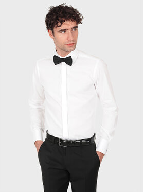 Evenemen Evenemen Koszula w strukturę OSLO Biały Slim Fit