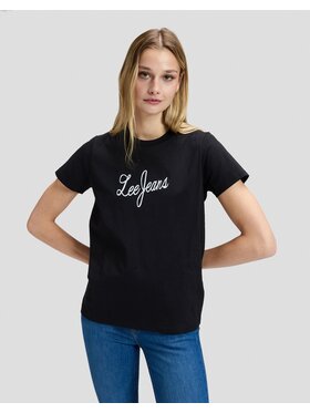 Lee Lee T-Shirt JEANS TSHIRT Czarny Regular Fit