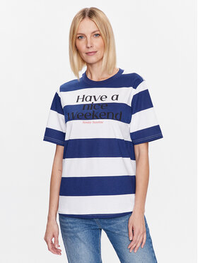 United Colors Of Benetton United Colors Of Benetton T-Shirt 35U4D103E Tmavomodrá Relaxed Fit