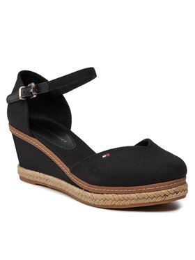 Tommy Hilfiger Tommy Hilfiger Espadrile Basic Close Toe Mid Wedge FW0FW04787 Črna