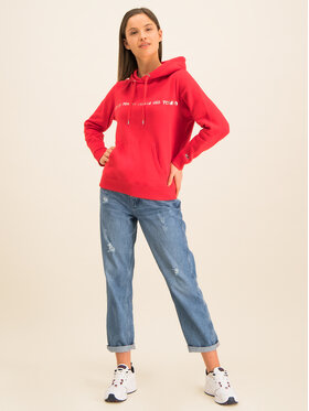Tommy Jeans Tommy Jeans Bluza Tjw Liner Logo DW0DW07798 Czerwony Regular Fit