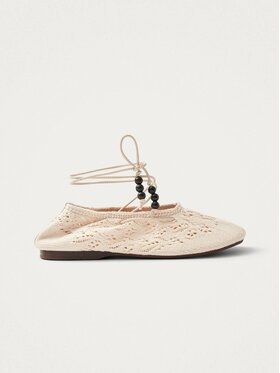 ALOHAS ALOHAS Baleriny Rosemary Crochet Cream Ballet Flats Beżowy