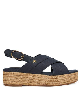 Tommy Hilfiger Tommy Hilfiger Espadrilky Denim Espadrille Platform Sandal FW0FW08669 Tmavomodrá