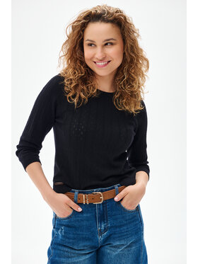 blue shadow blue shadow Sweter Deca Czarny Regular Fit