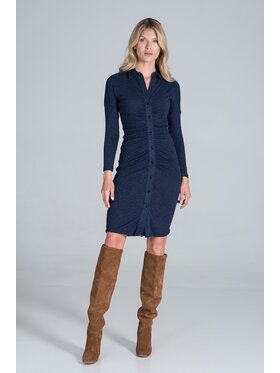 FIGL FIGL Šaty M824 Tmavomodrá Slim Fit
