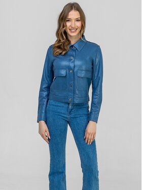 Perso Perso Kurtka przejściowa BLE262676F Niebieski Regular Fit