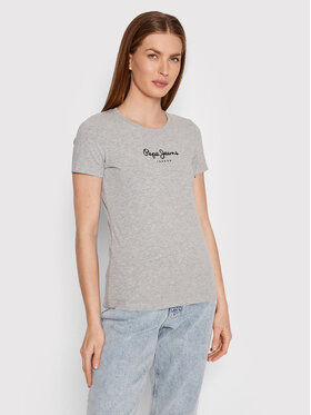 Pepe Jeans Pepe Jeans Póló PL502711 Szürke Slim Fit
