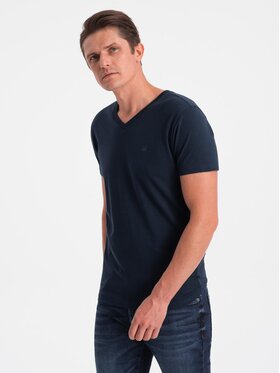 Ombre Ombre T-Shirt S2040 Granatowy Slim Fit
