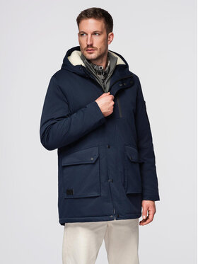 Ombre Ombre Parka OM-JAPJ-0316 Granatowy Regular Fit