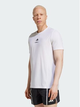 adidas adidas Koszulka techniczna Les Mills Graphic Tee Biały Slim Fit