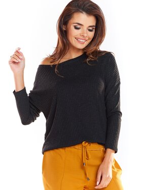 Awama Awama Sweter A333 Czarny Basic Fit