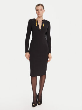 Elisabetta Franchi Elisabetta Franchi Коктейлна рокля AB-805-57E2-V460 Черен Slim Fit