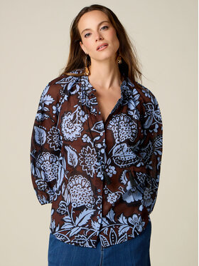 Oltre Oltre Koszula 5012E100136N0Z2 Brązowy Regular Fit