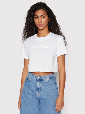 Calvin Klein Performance Calvin Klein Performance T-Shirt 00GWS2K187 Biały Cropped Fit