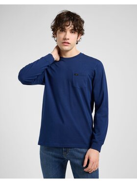 Lee Lee T-Shirt LS POCKET TEE Niebieski Regular Fit