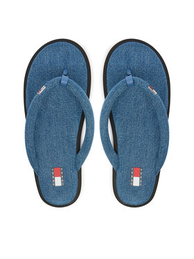 Tommy Jeans Tommy Jeans Šlepetės per pirštą Tjw Padded Denim Casual Sandal EN0EN03021 Mėlyna