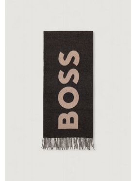 BOSS BOSS Szalik Rikard_35*180 10265631 01 Brązowy