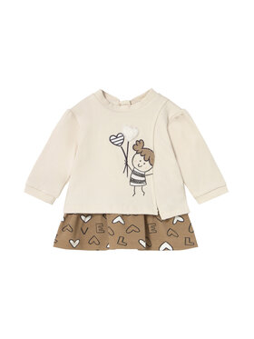 Mayoral Mayoral Vestito da giorno 2833 Beige Regular Fit