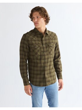 Wrangler Wrangler Koszula WESTERN SHIRT Zielony Regular Fit