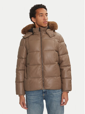 Guess Guess Jakna od imitacije kože M4BL33 WGJB0 Smeđa Regular Fit