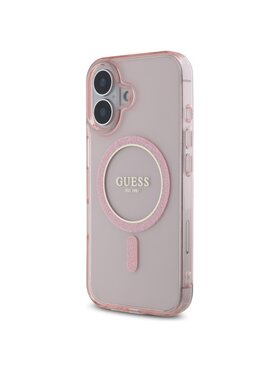 Guess Guess Etui na telefon Glitter Circle Różowy