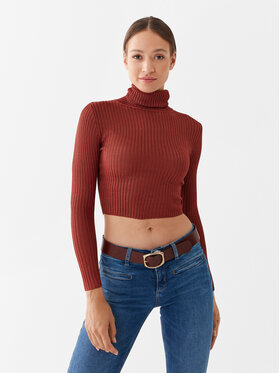 Glamorous Glamorous Поло AN4310 Кафяв Slim Fit