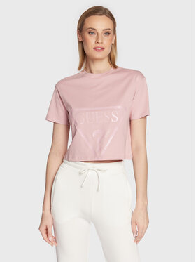 Guess Guess T-Shirt Adele V2YI06 K8HM0 Różowy Regular Fit