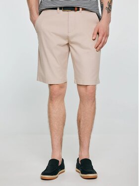 BIG STAR BIG STAR Szorty jeansowe ROSSINO_800_110 Beżowy Basic Fit