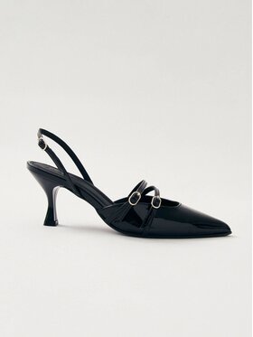 ALOHAS ALOHAS Podpiętki skórzane Joelle Onix Black Leather Pumps Czarny