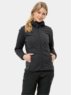 Jack Wolfskin Jack Wolfskin Softshell jakna Windhain Hoody 1307481 Crna Regular Fit
