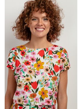 Tessita Tessita T-Shirt TOP T408_3_L Kolorowy Relaxed Fit