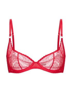 Merci Lingerie Merci Lingerie Biustonosz balkonetka EKR05OP4 Czerwony