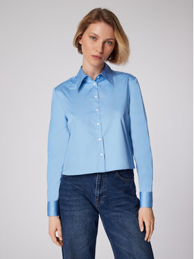 Simple Simple Marškiniai KOD506-02 Mėlyna Relaxed Fit