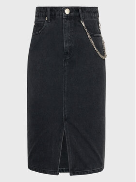 Glamorous Glamorous Džínsová sukňa TM0637 Čierna Slim Fit