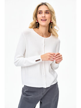blue shadow blue shadow Sweter 6047-1 Biały Regular Fit