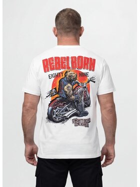 PITBULL PITBULL T-Shirt REBEL BORN Biały Regular Fit