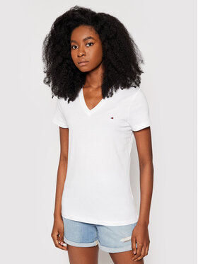 Tommy Hilfiger Tommy Hilfiger T-särk Heritage V-Neck Tee WW0WW24969 Valge Regular Fit