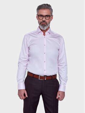 VILLARO VILLARO Koszula 009DLSLIM Różowy Slim Fit