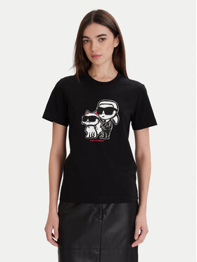 KARL LAGERFELD KARL LAGERFELD T-krekls A1W17129 Melns Regular Fit