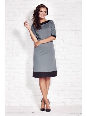 Awama Awama Úpletové šaty A077 Modrá Basic Fit