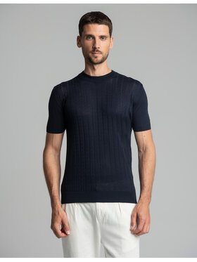 Borgio Borgio T-Shirt Telve Granatowy Slim Fit