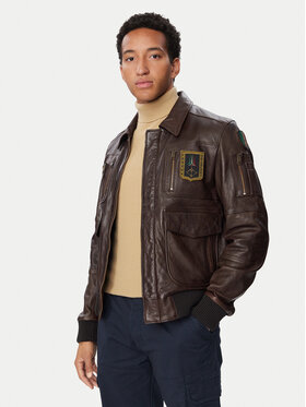 Aeronautica Militare Aeronautica Militare Μπουφάν δερμάτινο 262PN0846U100839 Σκούρο μπεζ Regular Fit