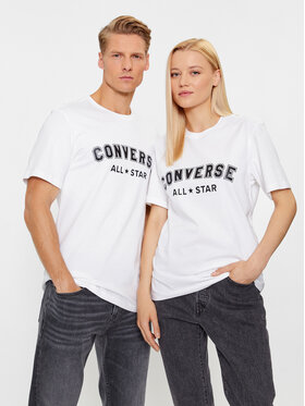 Converse Converse Marškinėliai Classic Fit All Star Center Front Tee 10024566-A04 Balta Regular Fit