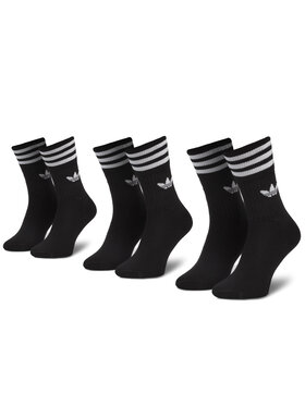 adidas adidas Комплект 3 чифта дълги чорапи мъжки Solid Crew Sock S21490 Черен