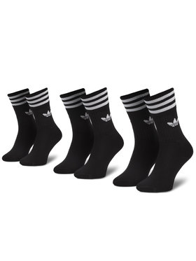 adidas adidas Zestaw 3 par wysokich skarpet unisex Solid Crew Sock S21490 Czarny